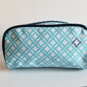 Bliss 1 Pcs. Blue And White Pvc Travel Cosmetic Pouch 7 ½" x 4" x 3"